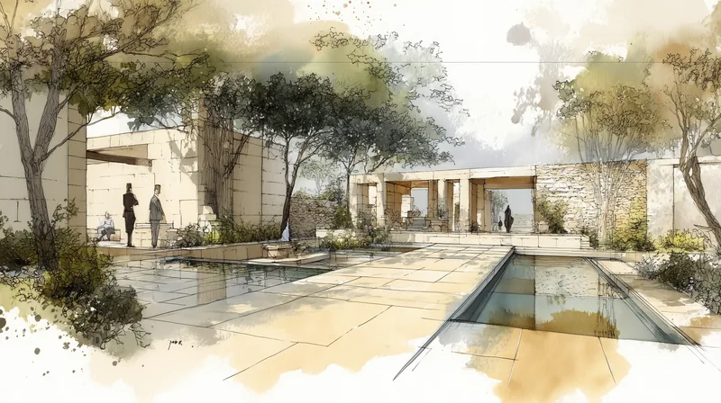 Outdoor spa in garden setting with natural elements and peaceful atmosphere