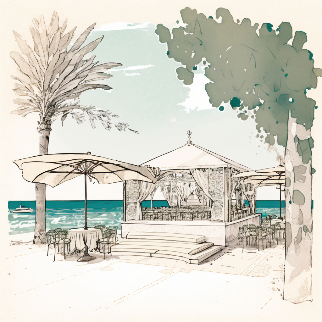 zeuxo_A_lavish_beach_bar_in_Croatia_with_a_large_ornate_canopy__7a35ebe4-fe83-4bb3-84d2-39b19a3b6c2d (1) Luksuzne destinacije na plaži
